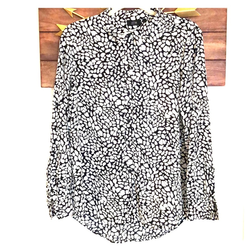 Black and White Print Button Down Shirt